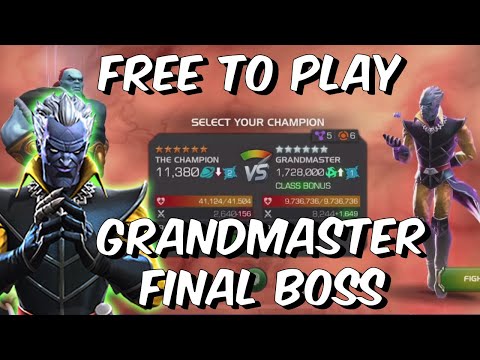 Free To Play vs The Grandmaster Act 6 Final Boss - WhaleMilker3000 - Marvel Contest of Champions