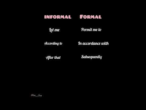 Informal vs Formal English Words |#shorts