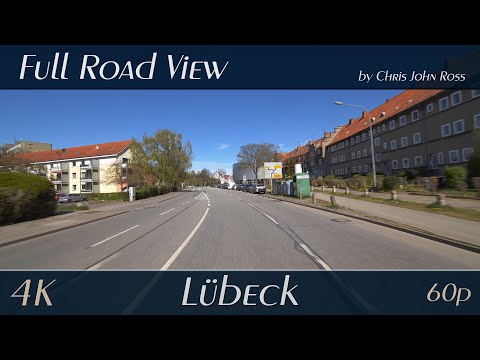 Lübeck, Germany: St. Jürgen - Geniner Straße, St. Jürgen Ring, B75 - 4K (2160p/60p) Ultra HD