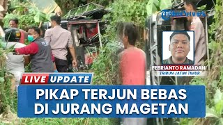 Mobil Pickup Terjun Bebas di Jurang Sedalam 15 meter usai Selip Ban, Satu Tewas Dua Terluka