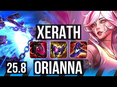 XERATH vs ORIANNA (MID) | Rank 7 Xerath, Legendary, 600+ games, 48k DMG | KR Challenger | 25.8