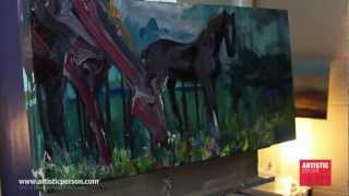 preview picture of video 'Original Abstract Acrylic Painting of Horses by Artist David Davis of Banner Elk, NC'