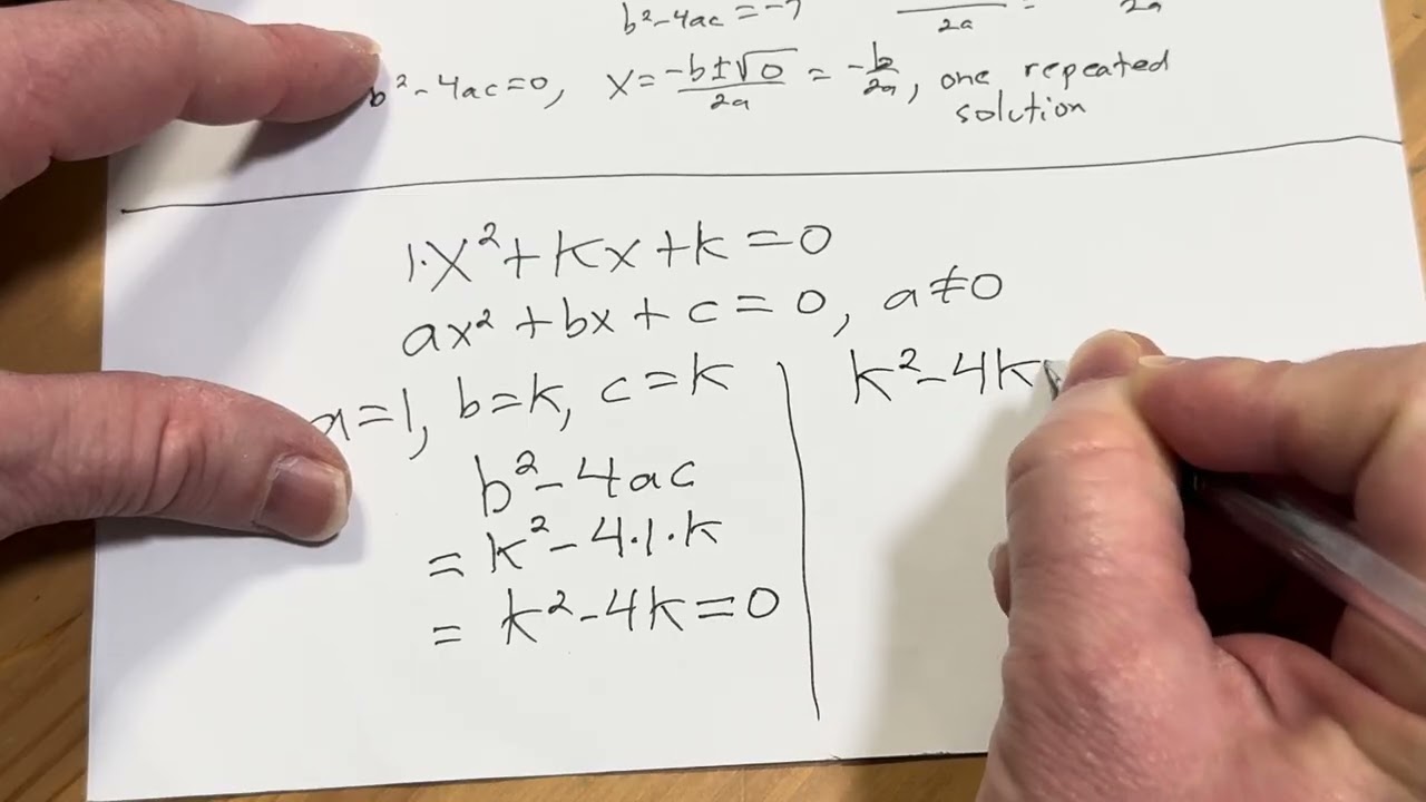 How to Use the Discriminant to Force Equal Roots in a Quadratic Equation