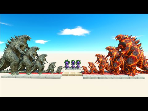 Growing Godzilla 2014 VS Growing Lava Godzilla in Epic Arena - Animal Revolt Battle Simulator