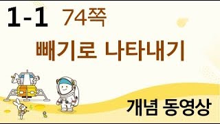[천재교육] 우등생 해법수학 1-1 개념 강의 (74쪽) 빼기로 나타내기