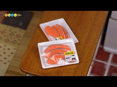 DIY Miniature Japanese Salted Salmon　ミニチュア塩鮭作り Fake food Video
