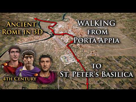 Ancient Rome in 3D - Virtual walking from Porta Appia to St. Peter's basilica