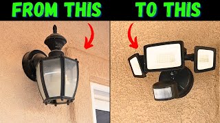 How to Upgrade Your OLD Porch Light to a LED Motion Sensor Flood Light in Minutes