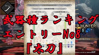 【モンハンライズ】武器種ランキングエントリーNo8『太刀』