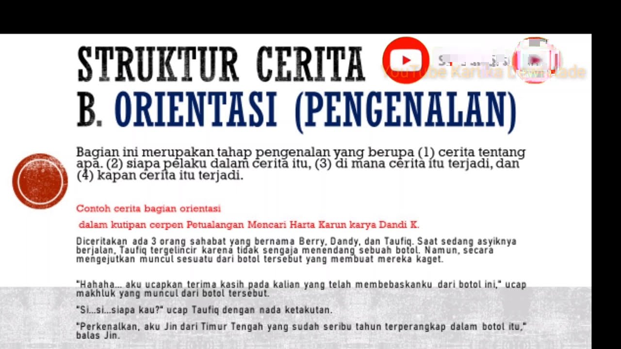 Struktur Cerpen (abstrak, orientasi, komplikasi, evaluasi, resolusi, Koda)