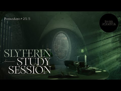 Study at the Slytherin Dungeon 🐍 🖤 Pomodoro 25/5 🔔 2 hrs 🖤 Harry Potter  x Dark Academia
