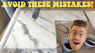 HOW TO POUR DIY EPOXY MARBLE COUNTERTOPS | Modern Builds