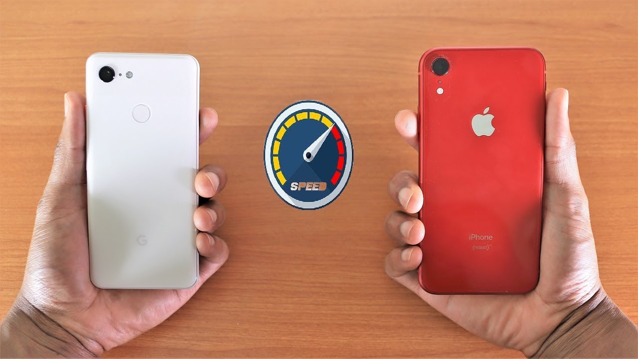 Google Pixel 3 Android 10 Vs iPhone XR iOS 13.1 Speed Test