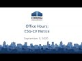 ESG-CV Notice Webinar - September 3, 2020