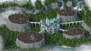 (500 Hours Minecraft Timelapse) Kingdom of 5 Bridges (4K/60fps)