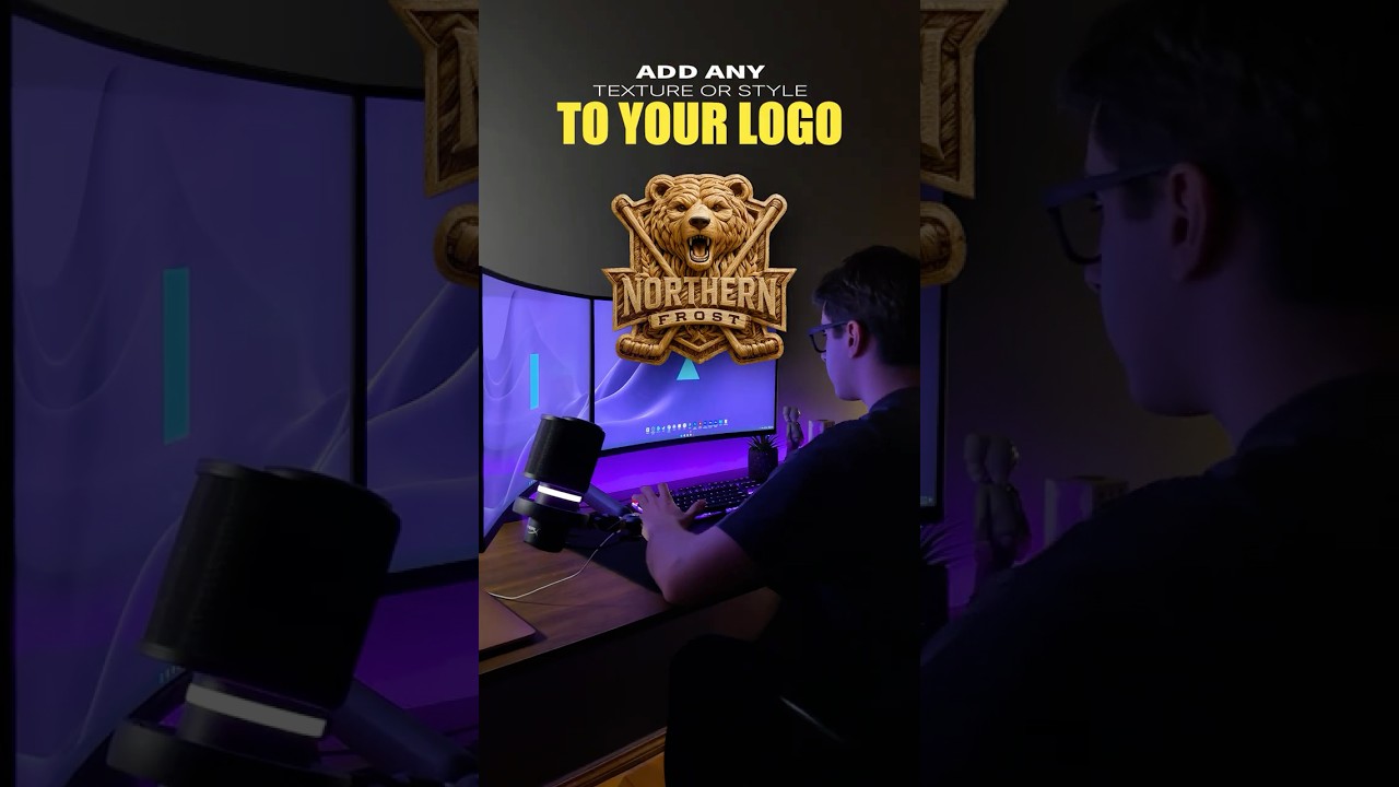 Add any texture to your logo in seconds #shorts