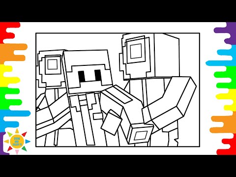 Minecraft Squid Game Coloring Page | Minecraft Coloring | Squid Game Coloring|Elektronomia&JJD-Free