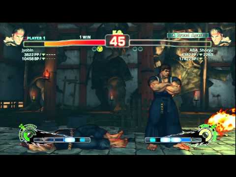 *4 Matches* SSF4 AE 2012 jyobln (Ryu) vs ABA_Shoryu  (Ryu) 1080p HD* [SSF4 PSN Club]