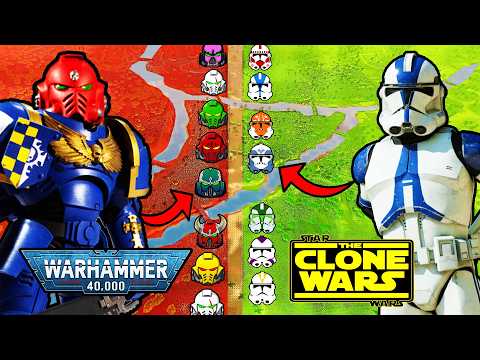 10,000,000 ALL CLONE LEGIONS vs ALL SPACE MARINES! UEBS 2 Warhammer 40 Mod