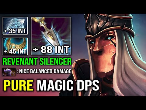 100% PURE MAGIC DPS Revenant's Brooch Silencer +168 Perma INT Brutal Super Carry Dota 2