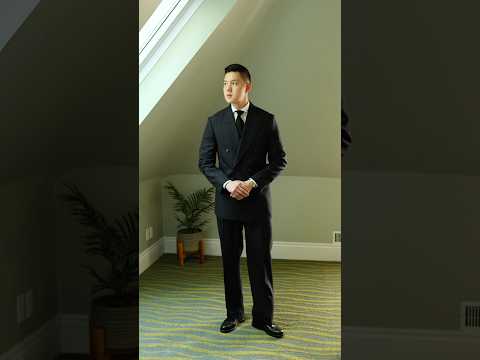 In love with the double breasted chalk stripe suit from Collaro