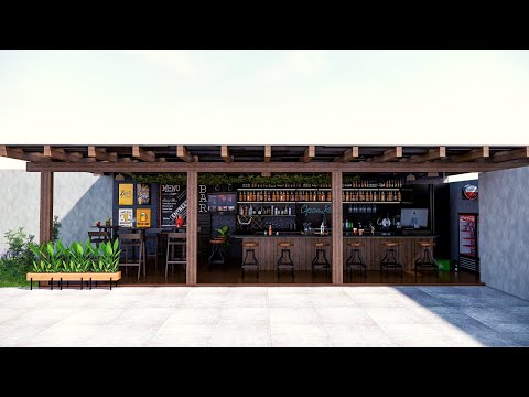 DISEÑO DE BAR CAMPESTRE MODERNO 10X3