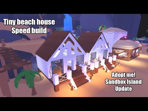Building a Cheap TINY BEACH house in the NEW Sandbox Island Update! Adopt me!