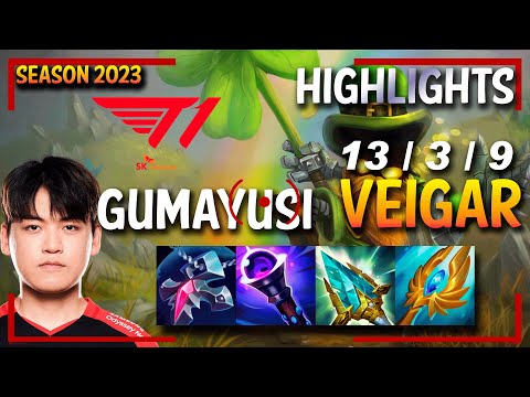 T1 Gumayusi VEIGAR Mid - HIGHLIGHTS - KR Ranked