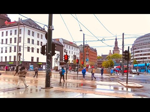 Oslo Norway Rainy walk 🇳🇴 Central Oslo Autumn 2021