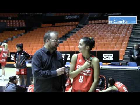 Virginia Sáez post Valencia Basket vs. Ynsadiet Leganes