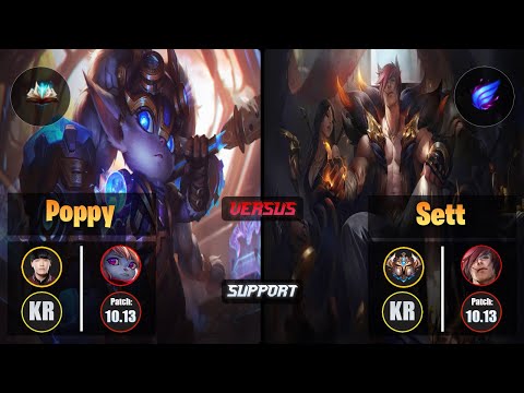 Kellin POPPY (Support) [Unsealed Spellbook] VS SETT - Challenger KR Patch 10.13