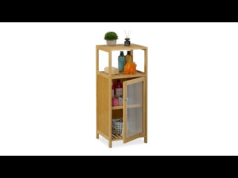 Bambus Badezimmerschrank Braun - Bambus - Holzwerkstoff - Kunststoff - 37 x 88 x 35 cm