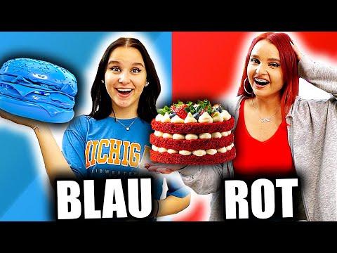 1 Tag  nur die FARBE ESSEN die man trägt ! 🍔🍰 (Challenge) - Celina