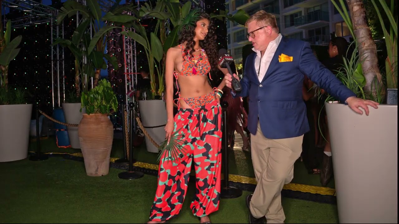 Model Melanie Rodriguez wearing Designer Lila Nicole backstage at MSWTS