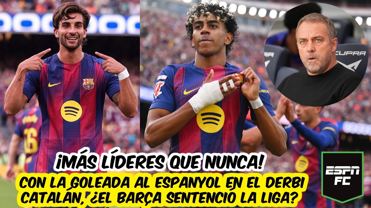 BARCELONA ACARICIA el TÍTULO de LA LIGA. HUNDE MÁS al REAL MADRID tras golear al ESPANYOL | ESPN FC