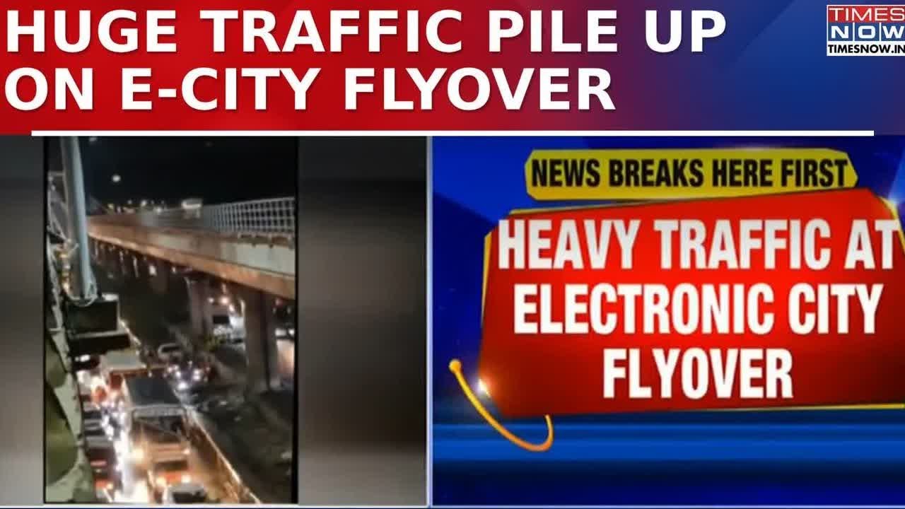 Rain Fury Worsens In Bengaluru: Heavy Traffic Piles Up On Electronic City Flyover | Watch