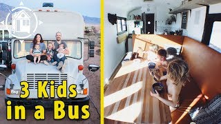 Family Downsizes to a School Bus to Live on the Road