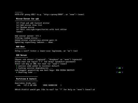 Alpine Linux Custom Install Script