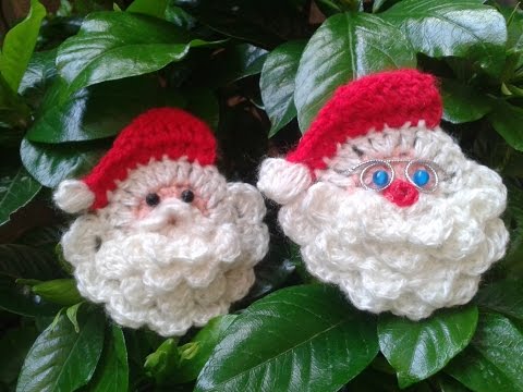 Cómo hacer la cara de Papá Noel a crochet