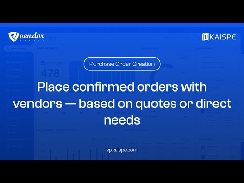 Creating and Managing Purchase Orders