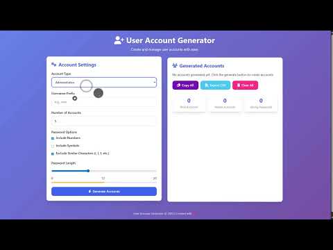 Modern User Account Generator Using Html Css And Javascript With Source Code