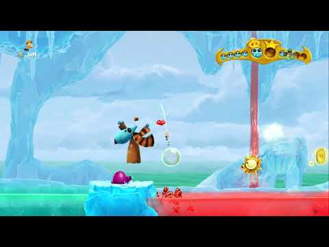 Rayman Legends 100% Walkthrough Part 53 - Gourmand Land - Dashing Through the Snow / Piping Hot!