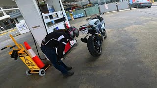 Her first ride on a sport bike was not as expected...