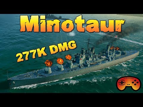 Minotaur 277K DMG Replay in World of Warships "Best of Kradojaner"