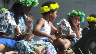 Torres Strait Islander dancing by a school in Cairns, Australia