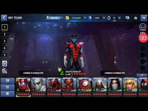 Shadowland Solo T1 Nightcrawler vs. Sister Grimm Boss Relay Floor 21 Marvel Future Fight