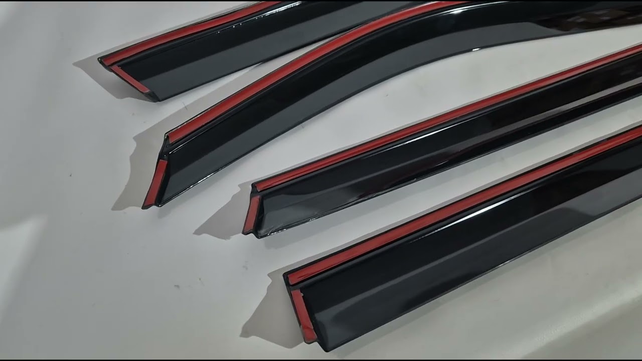 Ветровики с хромированным молдингом (4 шт, Niken) Video 2