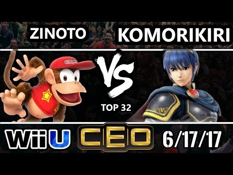 CEO 2017 Smash 4 - EG | Zinoto (Diddy Kong) vs 2GG | Komorikiri (Marth) Wii U Top 32