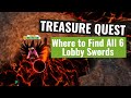 Where To Find All 6 Lobby Swords Treasure Quest Roblox