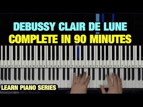 HOW TO PLAY CLAIR DE LUNE BY DEBUSSY IN 90 MINUTES - PIANO TUTORIAL LESSON (FULL)
